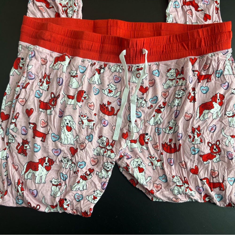 Little Sleepies Red and Pink Valentines Pajama Pants